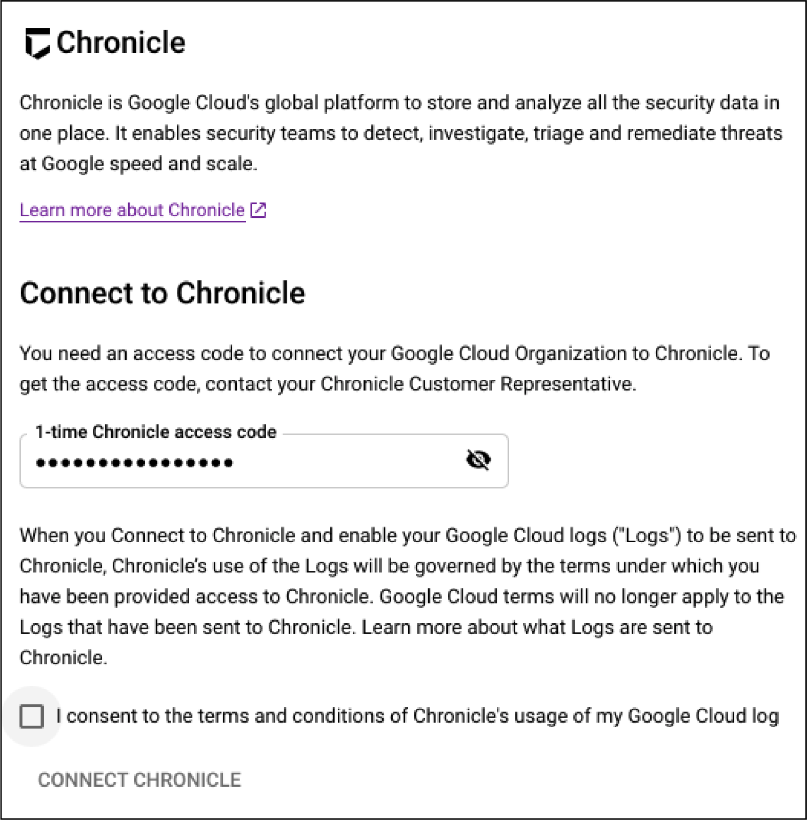 Connect Chronicle page.